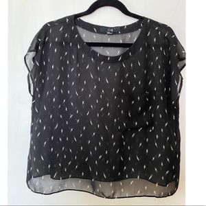 Lightning bolt design see through blouse